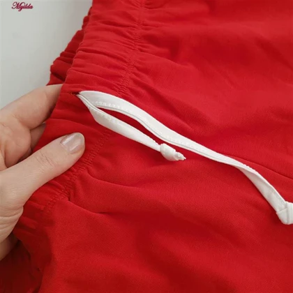 ست تاپ و شلوارک زنانه کوزا قرمز مدل 9226