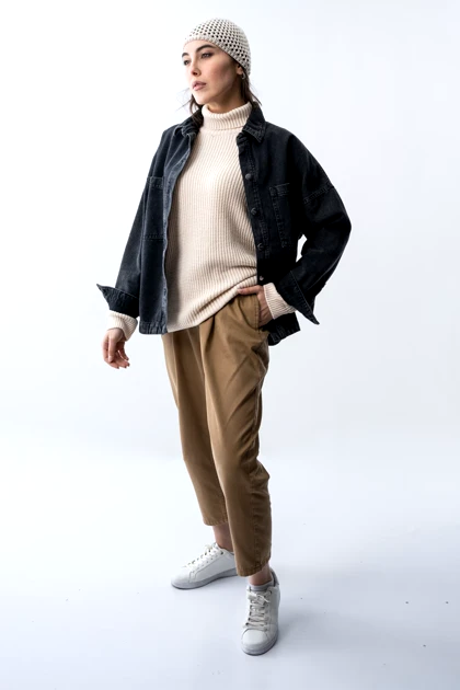 کت اف شولدر جین زنانه