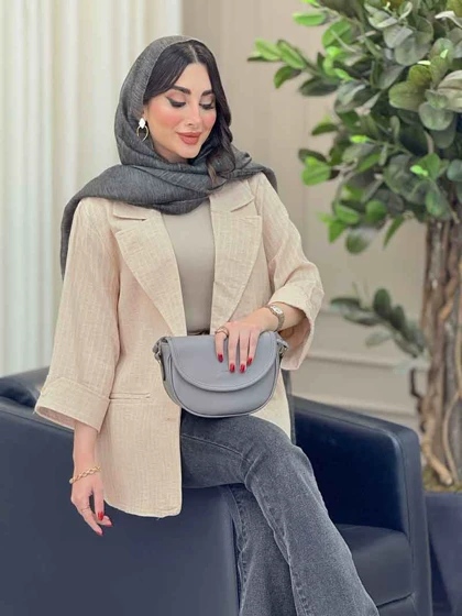 مانتو آستین پاکتی جیب نما ترگل