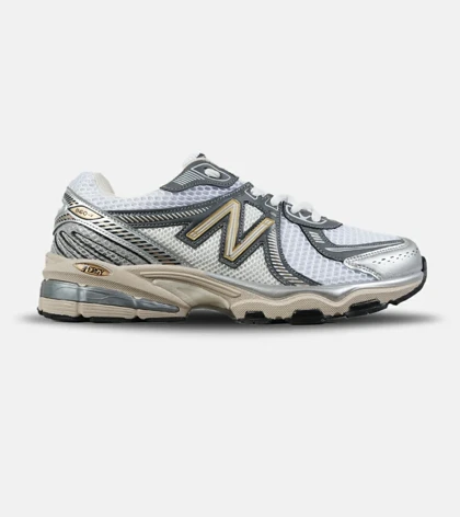 کفش کتانی بزرگ پا سفید طوسی کرم New Balance 860 v02 مدل 8365