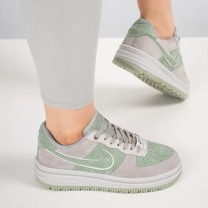 کفش و کتانی زنانه مدل نایک ایرفورس NIKE_AIR FORCE رنگ طوسی یشمی