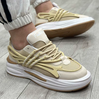 کفش و کتانی مردانه مدل FASHION رنگ سفید کرم