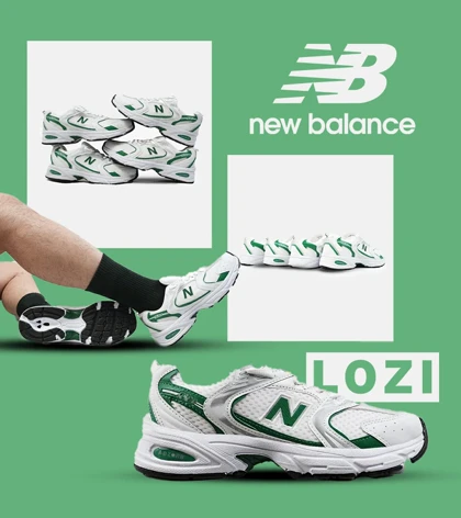 کفش کتانی مردانه و زنانه سفید سبز NEW BALANCE 530