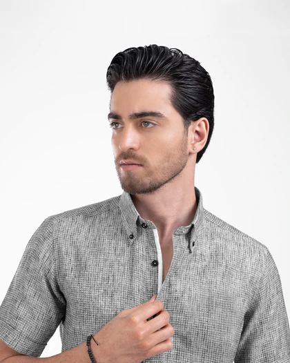 ام کی کالکشن پیراهن آستین کوتاه mk-22919-gray