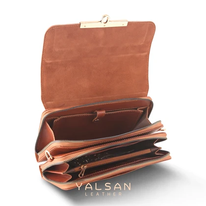 کیف دوشی زنانه چرم یلسان مدل لیندا کد106-MRV