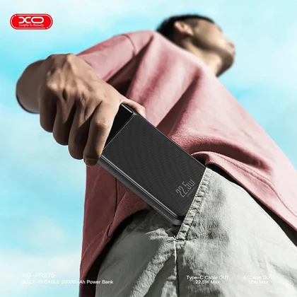 پاور بانک 20000 ایکس او XO مدل PR275 توان 22.5 وات با کابل