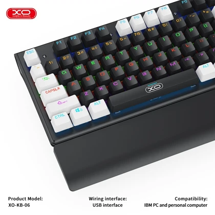 ست گیمینگ موس و کیبورد سیمی با نورپردازی RGB ایکس او KB-06