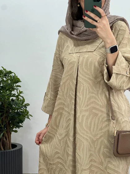 پیراهن مانتویی بلند لینن شاهدخت 1