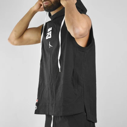 هودی آستین حلقه‌ای اسپرت جردن مدل CNA-3F0982 مشکی