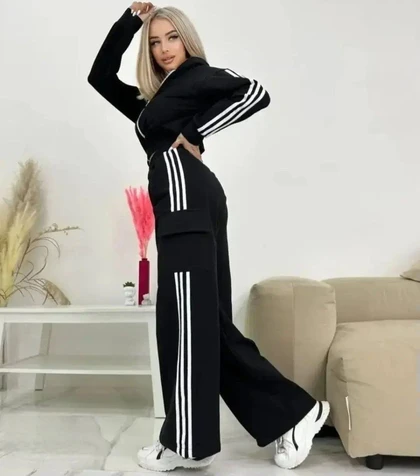 ست کراپ شلوار سه خط آیدا کد 7785