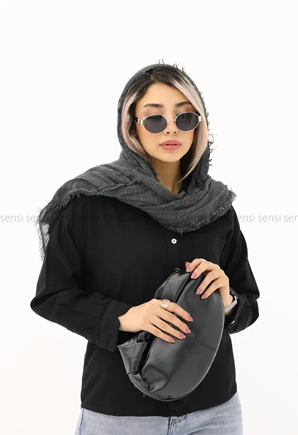 شومیز ساده رنگی لینن کد1005305