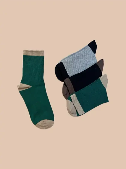 جوراب ساق بلند ترکیب رنگی کلاسیک یونیسکس