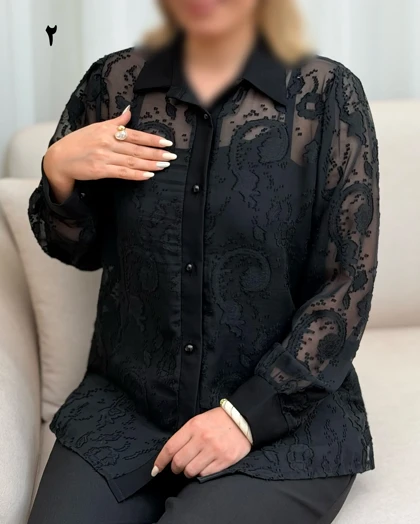 شومیز مجلسی حریر مشکی مدل ناهید