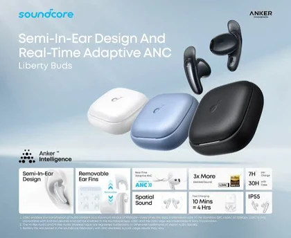 هندزفری بی‌سیم انکر Soundcore Liberty Buds مدل D1200 مشکی با ANC