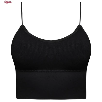 کراپ تاپ زنانه ماییلدا مدل پد متحرک رنگ مشکی ماییلدا کد 5250-175