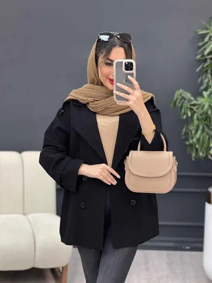 مانتو لینن چهار دکمه سرشانه پاگن