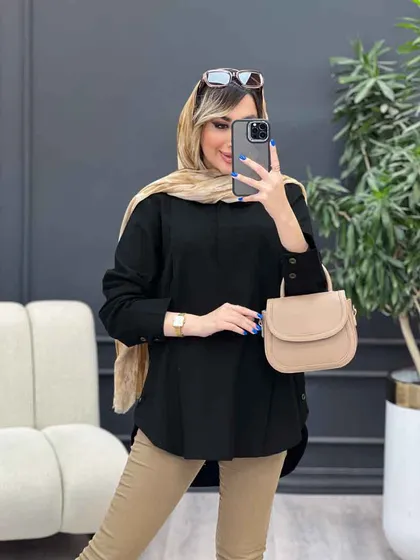 مانتو بغل سه دکمه آستین پیله