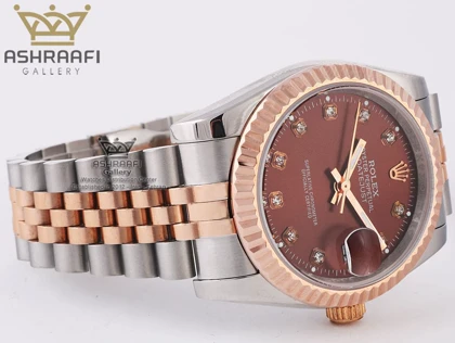 ساعت رولکس دیت جاست صفحه قهوه‌ای Rolex datejust Sh2C