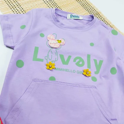 تیشرت شلوارک دخترانه LOVELY