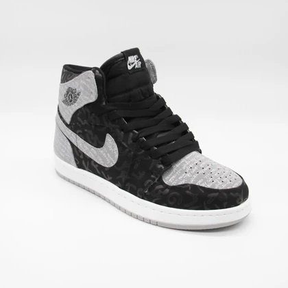 کتانی جردن 1 ساق‌دار مشکی طوسی کد 6624