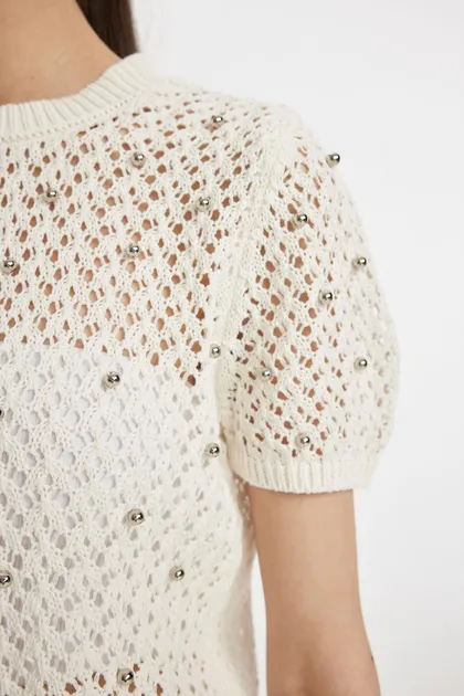 ژاکت آستین کوتاه یقه با تناسب معمولی D4529AX24HS