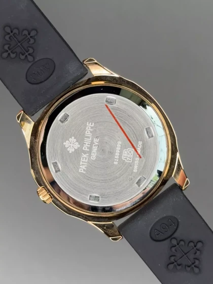 ساعت مچی پتک فیلیپ زنانه بند مشکی قاب رزگلد دورنگین Patek Philippe Nautilus