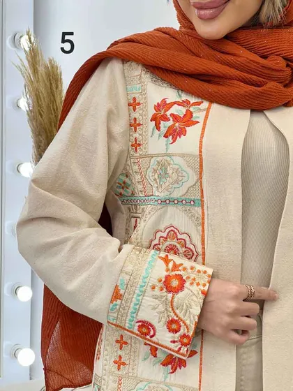مانتو کتی لینن خرجه کاری هندی