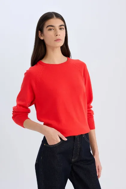 ژاکت بافتنی ساده با یقه نرم با بافت نرم I6913AZ24WN
