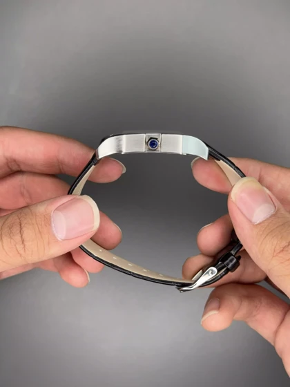 ساعت مچی کارتیه سانتوس دومونت قاب سیلور صفحه سفید Cartier Santos Dumont