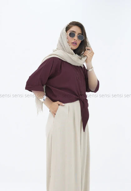 شومیز گره‌ای nrکد1002599