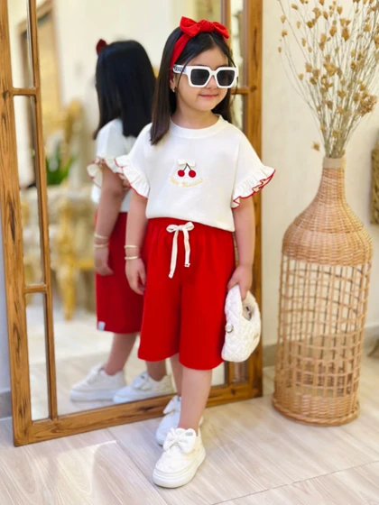 کراپ و شلوارک دخترانه چری