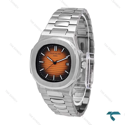 ساعت پتک فیلیپ مردانه استیل صفحه مشکی نارنجی Patek-6531-G