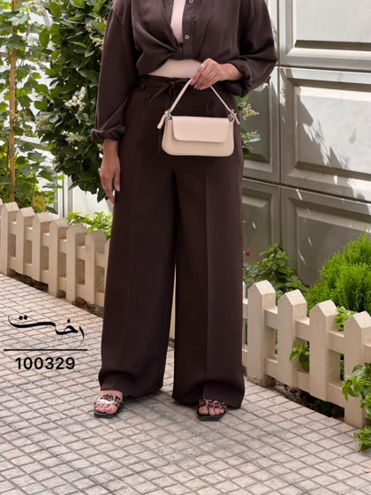 شلوار بگ پارچه ای گاباردین