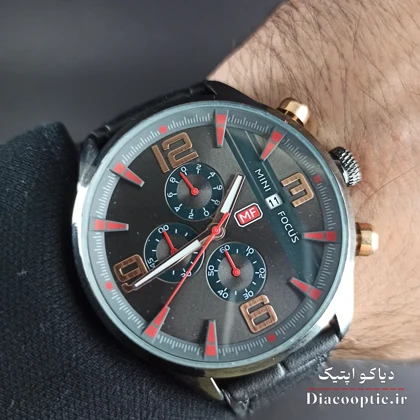 ساعت مچی مردانه اورجینال موتور ژاپن برند مینی فوکوس سه موتور مدل Mf0016G.01 بند چرم