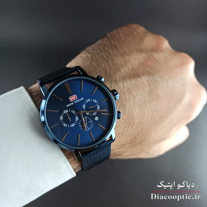 ساعت مچی مردانه اورجینال موتور ژاپن برند مینی فوکوس سه موتور مدل 6Mf0403G.0 بند حصیری