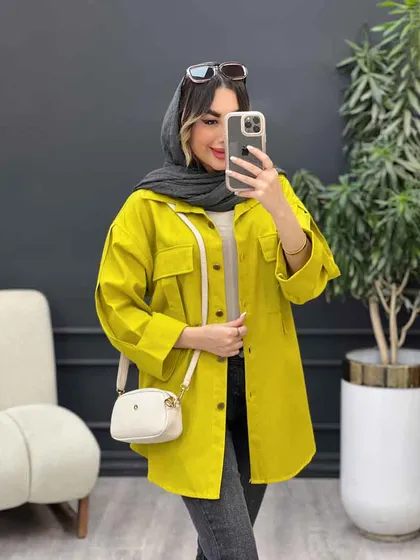مانتو جیب کراواتی آستین پاکتی