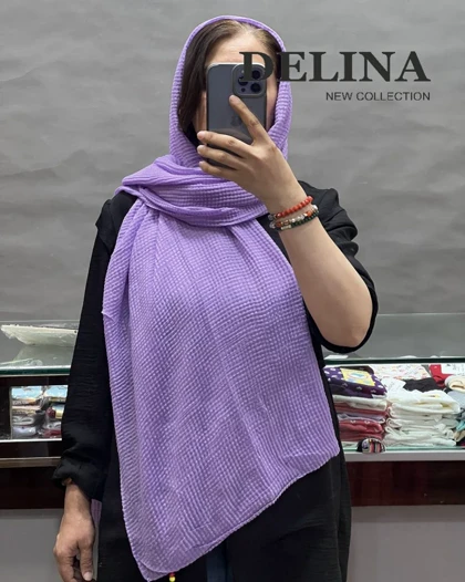 شال پلیسه مربعی نخی