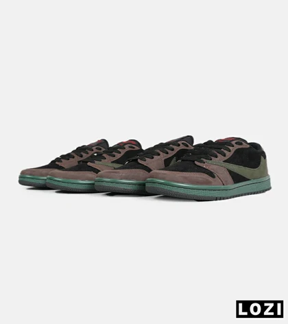 کفش کتانی مردانه قهوه ای مشکی سبز NIKE travis scott