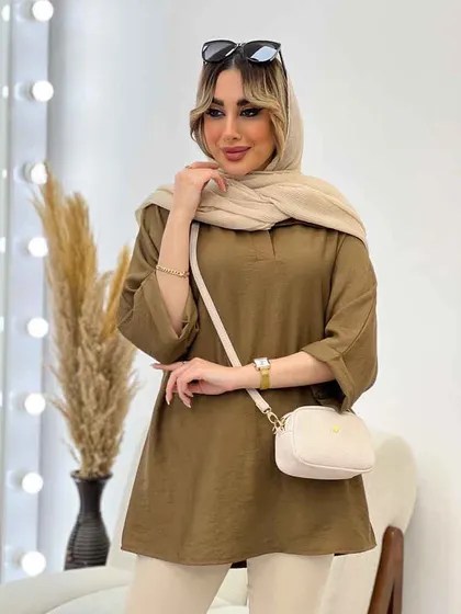 مانتو جلو بسته یقه دار