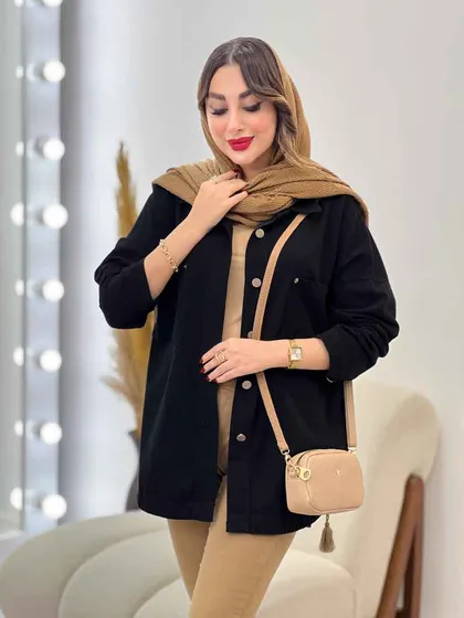 مانتو کتان دو جیب شاینا