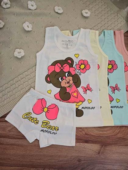 ست شورت زیرپوش دخترانه طرح خرس ناز