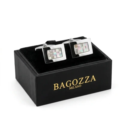 دکمه سردست لاکچری صدف مستطیلی برند Bagozza