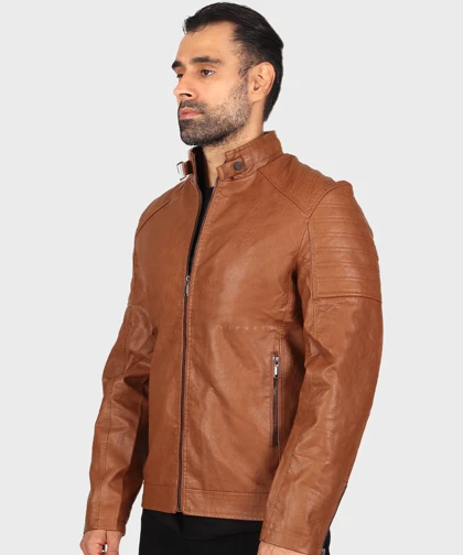 کت چرم مردانه ساده 8822