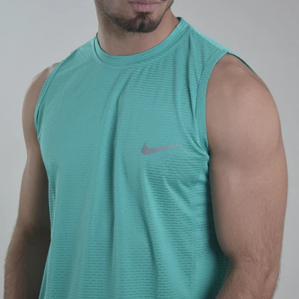 رکابی ورزشی مردانه نایک مدل GMS-Dri Fit-4K0938 سبز آبی