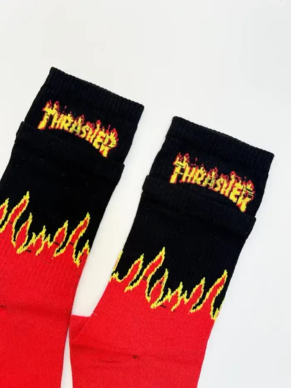 جوراب ساق بلند دوکش طرح Thrasher یونیسکس