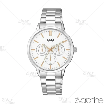 ساعت کیو اند کیو (Q&amp;Q) مردانه سه موتوره سیلور صفحه سفید 105530