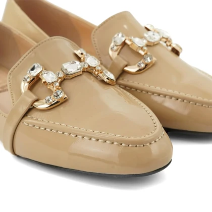 کفش کالج زنانه مدل Flat shoes - 0036_Creamy