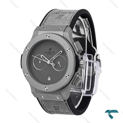 ساعت هابلوت زنانه سه موتوره طوسی صفحه مهندسی Hublot-6788-L