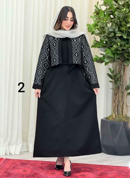 ست کت طرح دار و سارافون