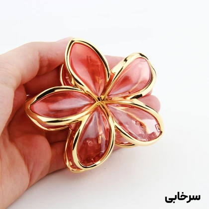 کلیپس دخترانه مدل پلومریا دور شیشه ای دو رنگ